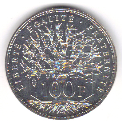 100 francs Panthéon - Philatelie - pièce française en argent