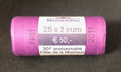 2 € Fête de la Musique rouleau - Philatélie - pièces commémoratives de 2 €