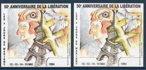 Blocs Marigny libération 1994 - Philatélie - Timbres de France