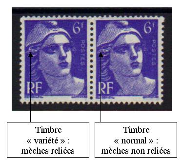 720a - 2 - Philatelie - timbre de France avec variété