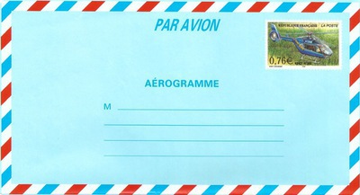 AER1023 - Philatélie - Aérogrammes de France - Timbres de France