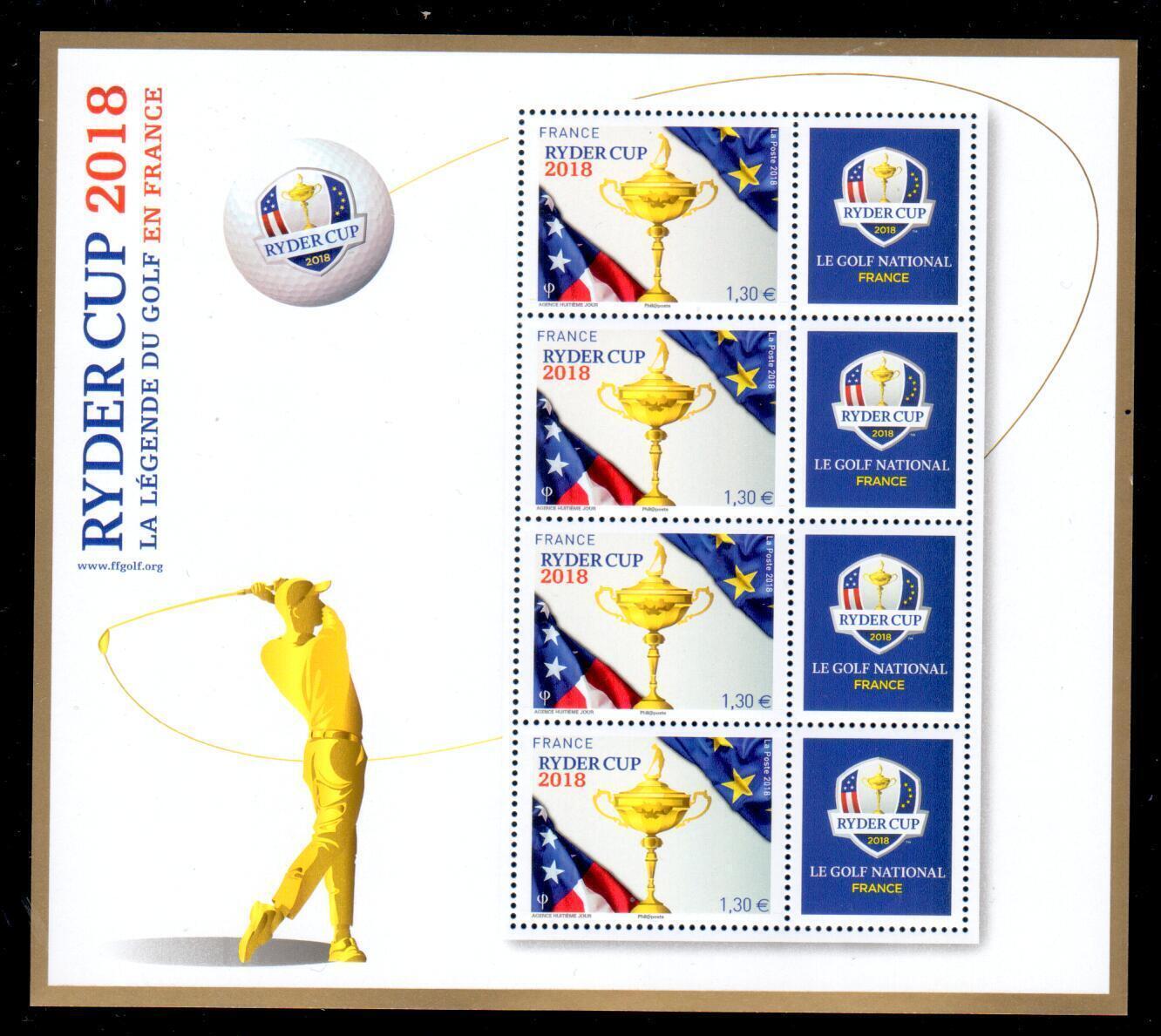 BF 142 - Philatelie 50 - Bloc de France 142 - Sport - Golf - Ryder Cup 2018 - Blanc