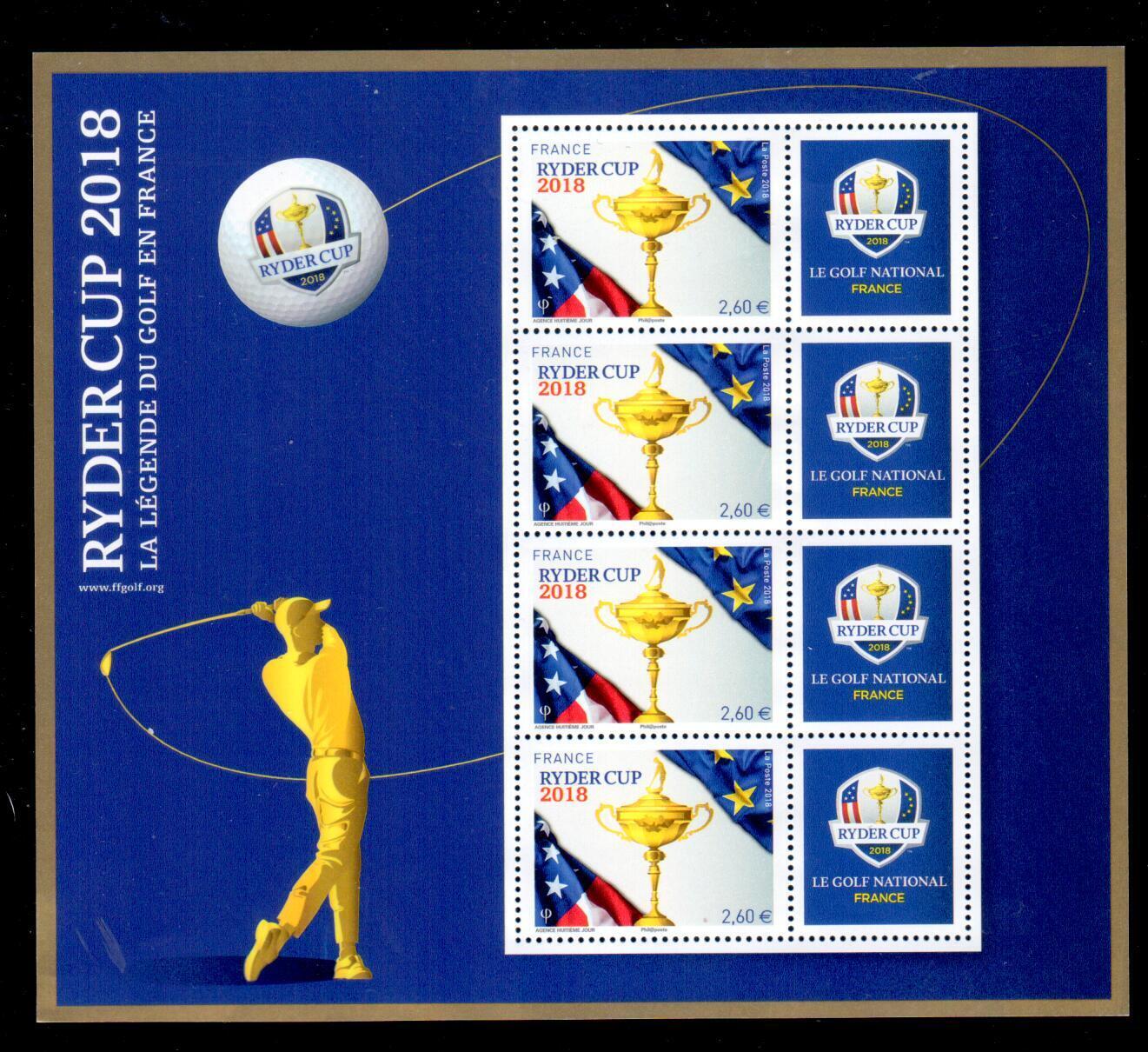 BF 144 - Philatelie 50 - Bloc de France 144 - Sport - Golf - Ryder Cup 2018 - Bleu