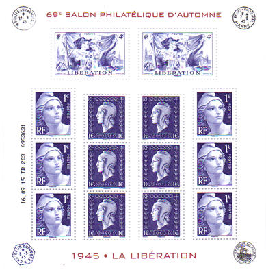 Bloc Libération - Philatelie - blocs de timbres de France Libération - 69ème salon philatélique d'automne