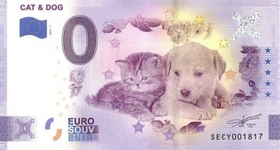 Cat &amp; Dog - Philatélie 50 - Billet eurosouvenir