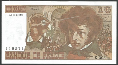 63/23/N°116574 - Philatelie - 10 francs Berlioz - Billet de banque de France