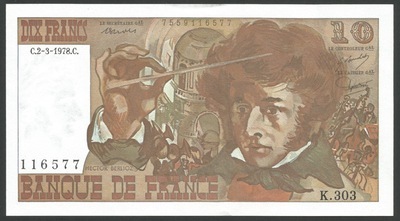 63/23/N°116577 - Philatelie - 10 francs Berlioz - Billet de banque de France