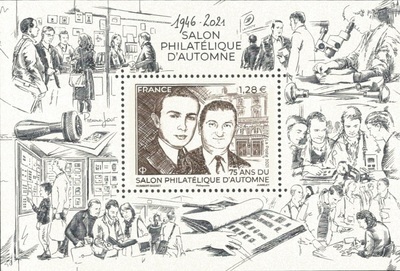 F5539 - Philatelie 50 - feuillet de timbres de France N° 5539 de 2021 - 75 ans du Salon philatélique d'Automne