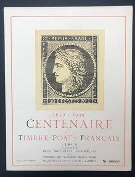 Lot 969  - Philatelie - document centenaire du timbre poste