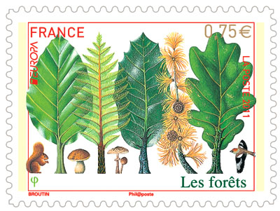 Les forêts - Philatélie 50 - timbre de France adhésif - timbre de collection