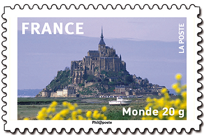 334 -  Philatélie 50 - timbre de France adhésif - timbre de collection Yvert et Tellier - Mont Saint Michel - La France en timbres - 2009