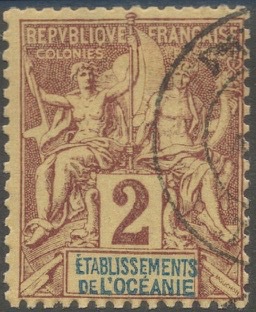 OCE2obl - Philatélie - Timbre d'océanie avant indépendance N° Yvert et Tellier 2 - Timbres de colonies françaises