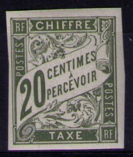 Timbre-taxe de colonies françaises N° Yvert et Tellier 21 - Philatélie 50 - Timbres de collection au détail de colonies générales françaises