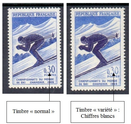 VAR1326b-2 - Philatelie - timbre de France avec variété