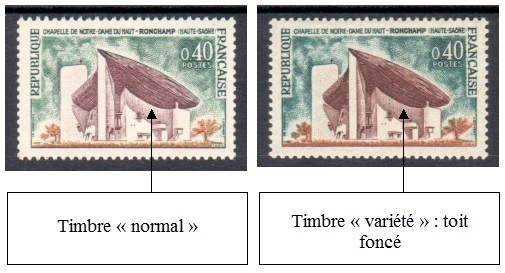 VAR1435-2 - Philatelie - timbre de France avec variété