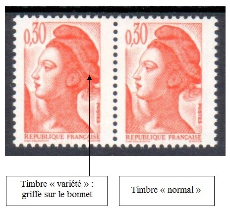 VAR2182K-2 - Philatélie - timbres de France avec variété