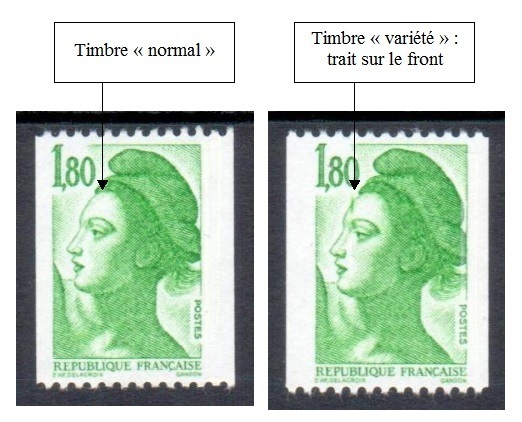 VAR2378g-2 - Philatelie - timbre de France avec variété