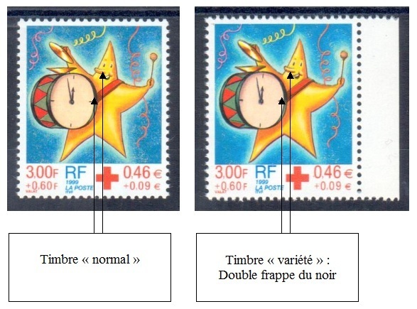 VAR3288b-2 - Philatelie - timbre de France avec variété