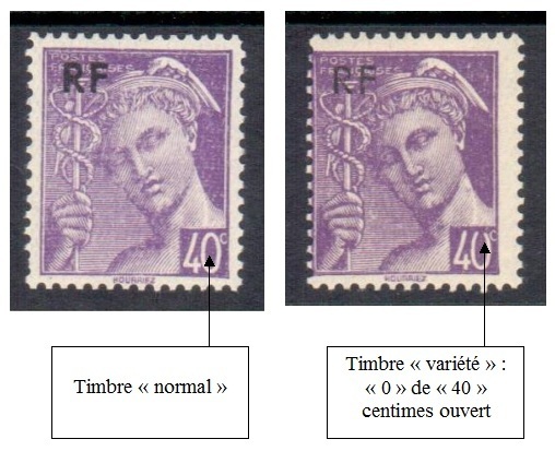 VAR659-2- Philatelie - timbre de France Variété